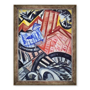 Tablou inramat - Olga Vladimirovna Rozanova - Fabrica si Podul, 70 x 90 cm
