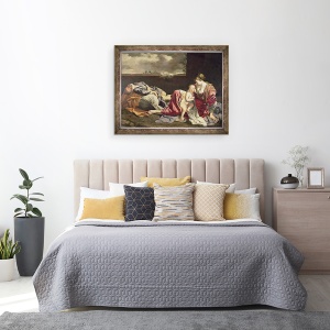 Tablou inramat - Orazio Gentileschi - Restul in zbor spre Egipt, 60 x 80 cm - Img 3