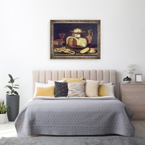 Tablou inramat - Osias Beert the Elder - Natura moarta cu paine, branza, 60 x 80 cm - Img 3