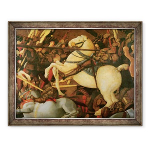 Tablou inramat - Paolo Uccello - Batalia de la San Romano, detaliu de Bernardino della Ciarda unseated de Niccolo da Tolentino, c.1456, 60 x 80 cm