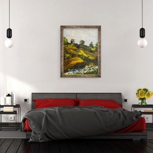 Tablou inramat - Patricia Brintle - Bleuets un Trouin, 70 x 90 cm - Img 3