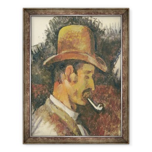 Tablou inramat - Paul Cezanne - Barbat cu teava, 70 x 90 cm