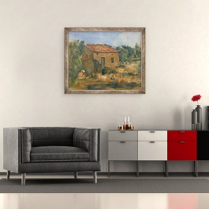 Tablou inramat - Paul Cezanne - Casa abandonata langa Aix-en-Provence, 50 x 60 cm - Img 2
