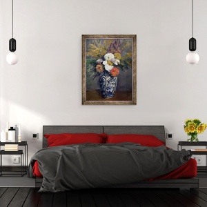 Tablou inramat - Paul Cezanne - Dahlias, 60 x 80 cm - Img 3
