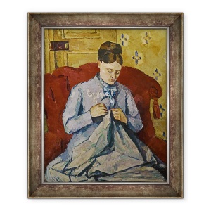 Tablou inramat - Paul Cezanne - Doamna Cezanne de cusut, 50 x 60 cm