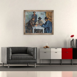 Tablou inramat - Paul Cezanne - Jucatorii de carti II, 50 x 60 cm - Img 2