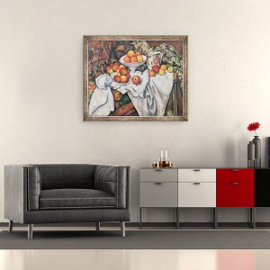 Tablou inramat - Paul Cezanne - Mere si Portocale, 70 x 85 cm - Img 2