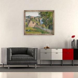 Tablou inramat - Paul Gauguin - Campul de Derout-Lollichon, 50 x 60 cm - Img 2