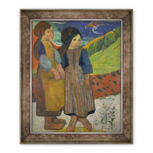 Tablou inramat - Paul Gauguin - Little Breton Girls de mare, 50 x 60 cm
