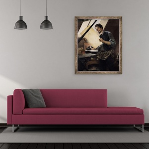 Tablou inramat - Paul Mathey - Felicien Rops 1833-98 in studioul sau, 50 x 60 cm - Img 2