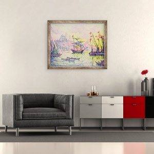 Tablou inramat - Paul Signac - Vedere la Constantinopol, 50 x 60 cm - Img 2