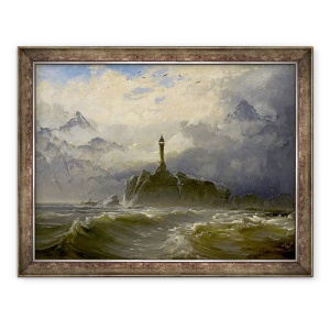 Tablou inramat - Peder Balke - Peisaj marin, 70 x 90 cm