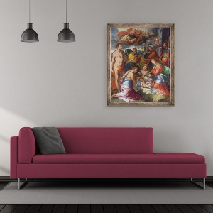 Tablou inramat - Perino del Vaga - Nasterea Domnului, 50 x 60 cm - Img 2