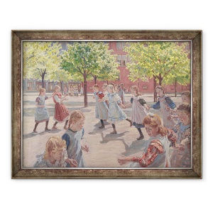 Tablou inramat - Peter Marius Hansen - Joaca Copii, Piata Enghave, 70 x 90 cm