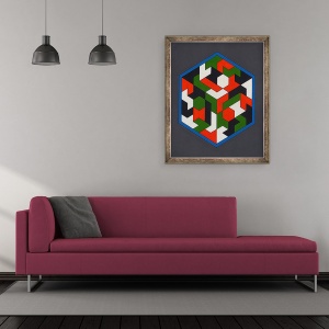 Tablou inramat - Peter McClure - Hexiamonde, 50 x 60 cm - Img 2