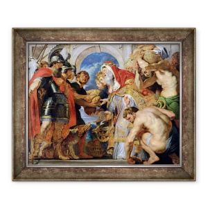 Tablou inramat - Peter Paul Rubens - Avraam si Melchizedek, 50 x 60 cm