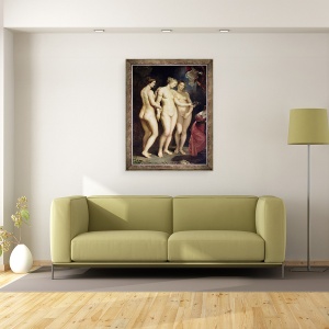 Tablou inramat - Peter Paul Rubens - Ciclul Medici, Educatia Mariei de Medici, detaliu al celor Trei Gratii, 70 x 90 cm - Img 2