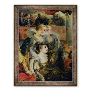 Tablou inramat - Peter Paul Rubens - Ciclul Medici, incoronarea Mariei de Medici 1573-1642 la St. Denis, 13 mai 1610, detaliu al Printeselor Guemenee si Conti, 60 x 80 cm