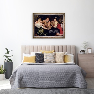 Tablou inramat - Peter Paul Rubens - Lot si fiicele sale, 60 x 80 cm - Img 3