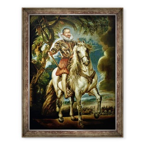 Tablou inramat - Peter Paul Rubens - Portret ecvestru al Ducelui de Lerma 1553-1625 1603, 60 x 80 cm