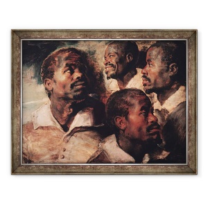 Tablou inramat - Peter Paul Rubens - Studii ale sefului unui negru, 70 x 90 cm