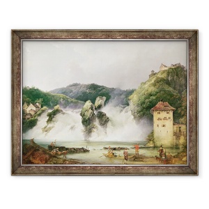 Tablou inramat - Philip James Loutherbourg - Cascada Rinului de la Schaffhausen, 60 x 80 cm