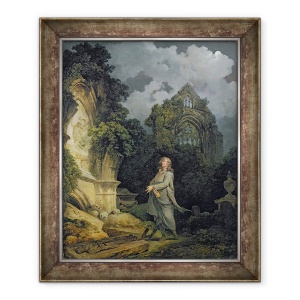 Tablou inramat - Philip James Loutherbourg - Vizitator la o biserica luminata de luna, 70 x 85 cm