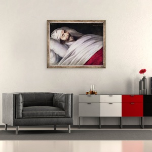 Tablou inramat - Philippe de Champaigne - Cardinalul Richelieu 1585-1642 pe patul de moarte, 50 x 60 cm - Img 2