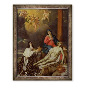 Tablou inramat - Philippe de Champaigne - Juramantul lui Ludovic al XIII-lea 1601-43 rege al Frantei si al Navarei, 70 x 90 cm