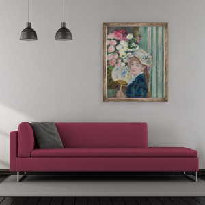 Tablou inramat - Pierre Auguste Renoir - Femeie cu un ventilator, 50 x 60 cm - Img 2