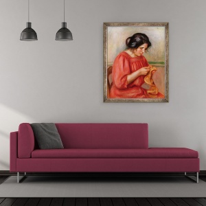 Tablou inramat - Pierre Auguste Renoir - Gabrielle darning, 50 x 60 cm - Img 2