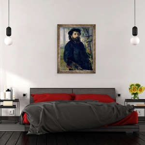 Tablou inramat - Pierre Auguste Renoir - Portretul lui Claude Monet 1840-1926 1875, 60 x 80 cm - Img 3
