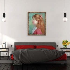 Tablou inramat - Pierre Auguste Renoir - Tanara cu par lung in profil, 60 x 80 cm - Img 3