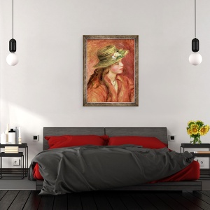 Tablou inramat - Pierre Auguste Renoir - Tanara fata intr-o palarie de paie, 60 x 80 cm - Img 3
