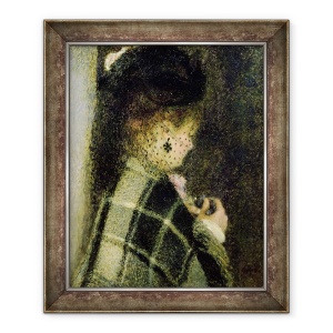 Tablou inramat - Pierre Auguste Renoir - Tanara femeie cu un voal mic, 70 x 85 cm