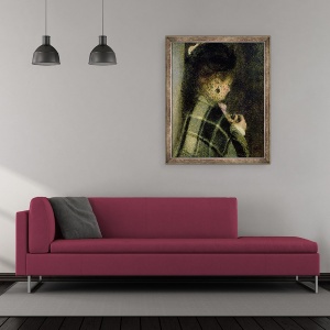 Tablou inramat - Pierre Auguste Renoir - Tanara femeie cu un voal mic, 70 x 85 cm - Img 2