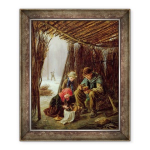 Tablou inramat - Pierre Edouard Frere - Masa taietorului de lemne II, 70 x 85 cm