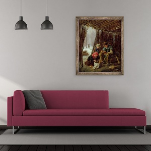 Tablou inramat - Pierre Edouard Frere - Masa taietorului de lemne II, 70 x 85 cm - Img 2