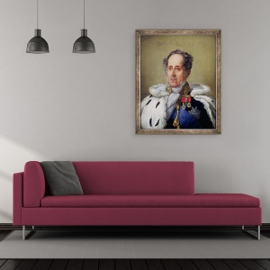 Tablou inramat - Pierre Louis Delaval - Portretul lui Francois Rene 1768-1848 Viconte de Chateaubriand, 50 x 60 cm - Img 2