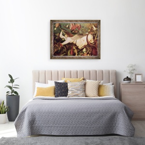 Tablou inramat - Pieter Bruegel the Elder - Caderea ingerilor Rebel, detaliu al ingerului pe partea stanga, 60 x 80 cm - Img 3
