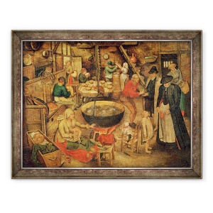 Tablou inramat - Pieter Bruegel the Elder - Interiorul unei ferme, 70 x 90 cm