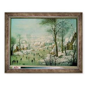 Tablou inramat - Pieter Brueghel the Younger - Peisaj iarna, 70 x 90 cm
