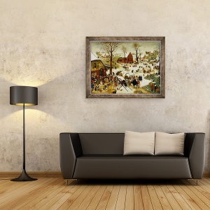Tablou inramat - Pieter Brueghel the Younger - Recensamantul din Betleem II, 70 x 90 cm - Img 2