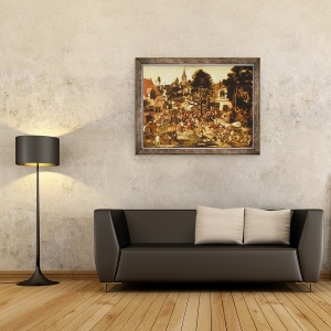 Tablou inramat - Pieter Brueghel the Younger - Targul satului, 70 x 90 cm - Img 2