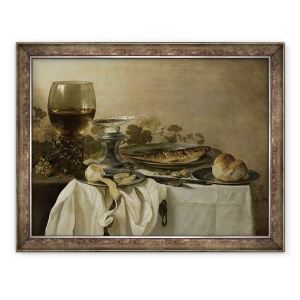 Tablou inramat - Pieter Claesz - Natura moarta cu un peste, 70 x 90 cm