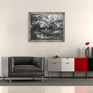 Tablou inramat - Pieter Mulier the Younger - Tobias si ingerul, 50 x 60 cm - Img 2