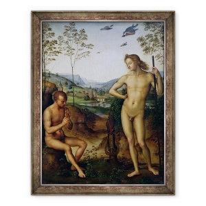 Tablou inramat - Pietro Perugino - Apollo si pastorul Daphnis?, 70 x 90 cm