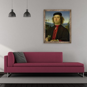 Tablou inramat - Pietro Perugino - Portret De Francesco delle Opere, 50 x 60 cm - Img 2