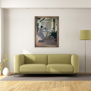 Tablou inramat - Ramon Casas i Carbo - Interior in aer liber, Barcelona, 70 x 90 cm - Img 2