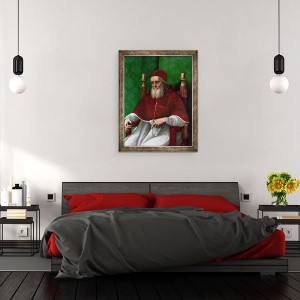Tablou inramat - Raphael - Portretul Papei Iulius II, 70 x 90 cm - Img 3